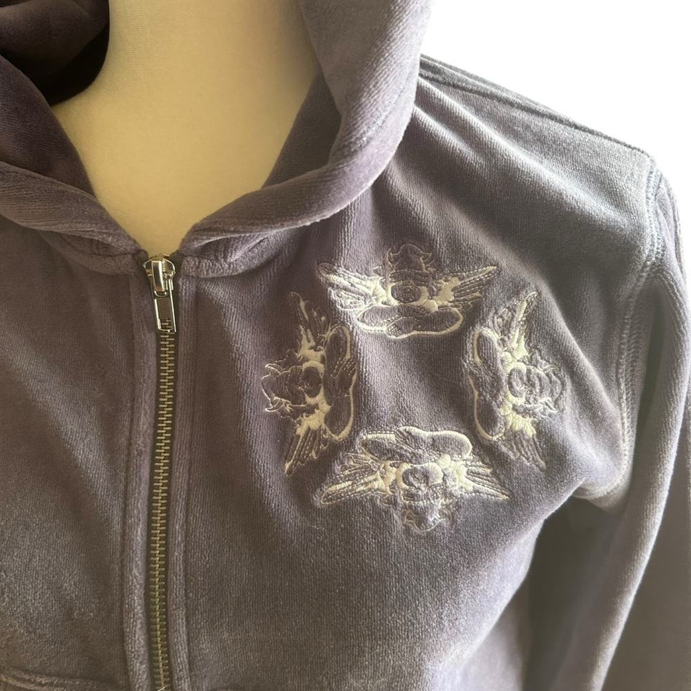 BOYS LIE Let It Grow hoodie New/tags Purple Revolve velvet graphic womens sz M/L - Picture 14 of 15